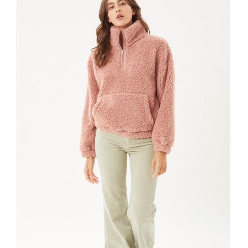 ✨LAST 1✨Cozy Pink Sherpa Plush Zip Up Pullover - Picture 5 of 5